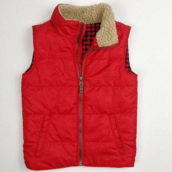 Carter's Red Lightweight Quilted Sherpa-Lined Collar Vest 4T - Picture 1 of 9
